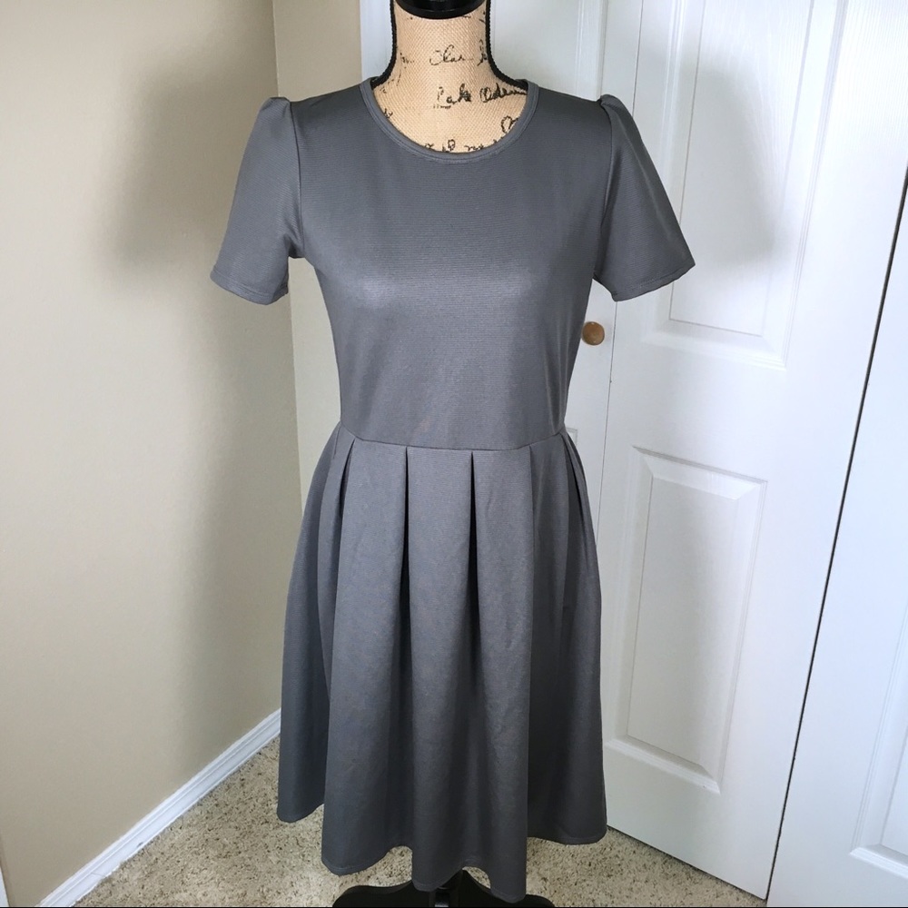 Lularoe Amelia Dress Gray Size L